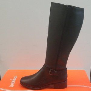 Easy Spirit Nadette Black Leather Long Boots